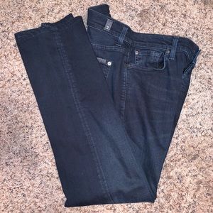 7 for all mankind standard dark blue jeans sz 33